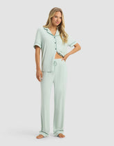 Women's Rib-Knit Classic Short Sleeve & Pant Pajama Set