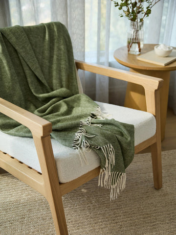 Bamboo Herringbone Tassel Throw
