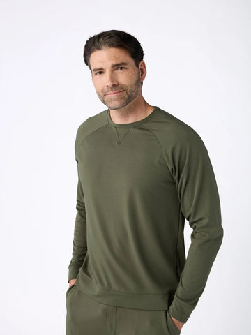 Men's Brushed Bamboo Pullover Crew - Last Chance