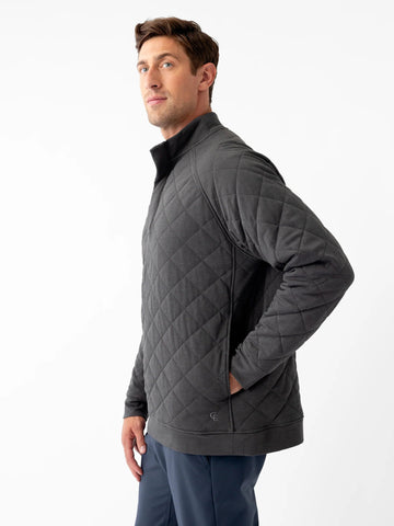 Men's Brushed Bamboo Quilted Snap Pullover - Last Chance