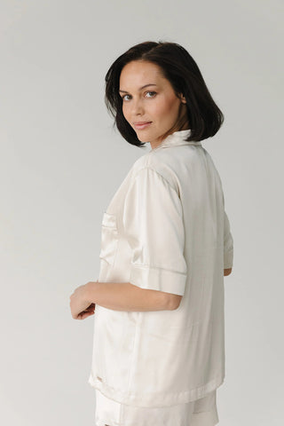 Serenity Silk Classic Short Sleeve Pajama Top - Last Chance