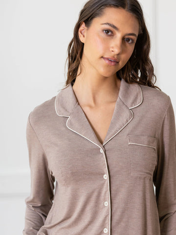 Women's Bamboo Stretch-Knit Long Sleeve Pajama Top - Last Chance