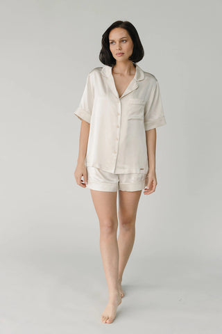 Serenity Silk Classic Short Sleeve Pajama Top - Last Chance