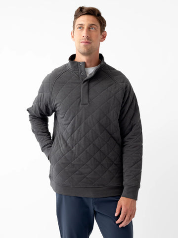 Men's Brushed Bamboo Quilted Snap Pullover - Last Chance