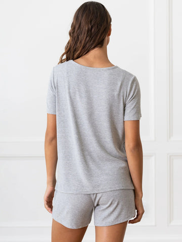 Women’s Bamboo Rib-Knit Short Sleeve Lounge Top - Last Chance