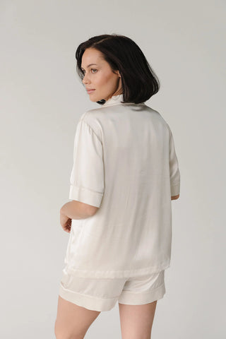 Serenity Silk Classic Short Sleeve Pajama Top - Last Chance