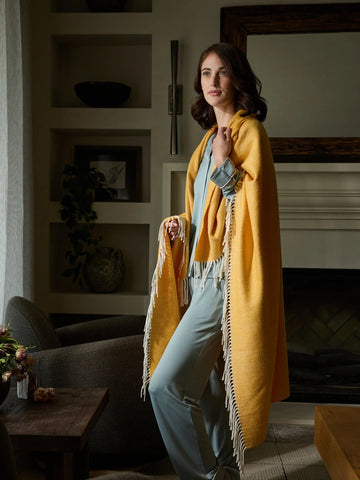 Bamboo Herringbone Tassel Throw