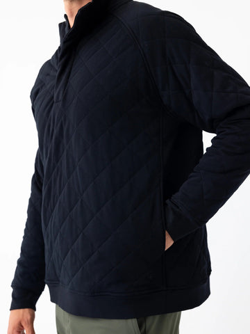 Men's Brushed Bamboo Quilted Snap Pullover - Last Chance