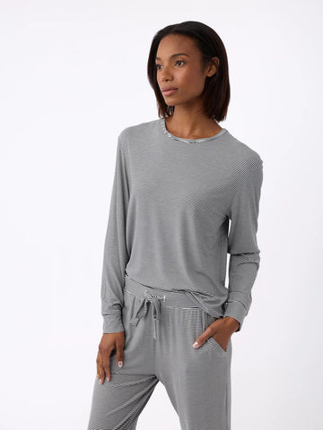 Women's Bamboo Stretch-Knit Long Sleeve Lounge Tee
