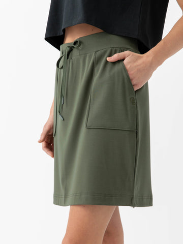 Women's Brushed Bamboo Patch Pocket Skirt - Last Chance
