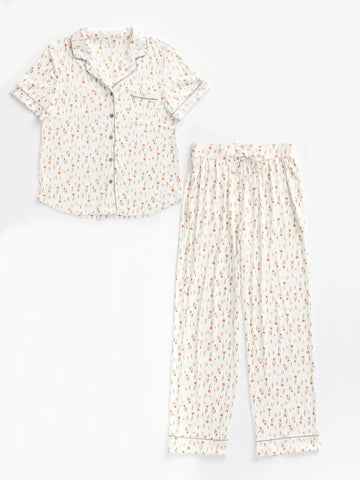 Women's Bamboo Stretch-Knit Short Sleeve & Pant Pajama Set - Last Chance