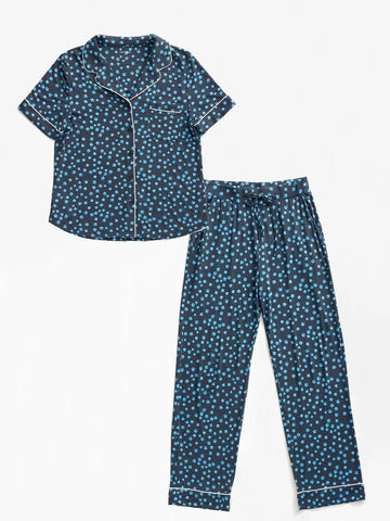 Women's Bamboo Stretch-Knit Short Sleeve & Pant Pajama Set - Last Chance