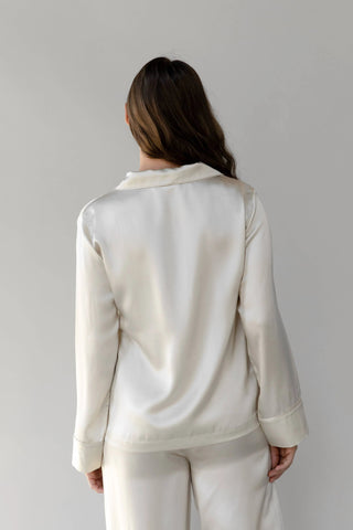 Serenity Silk Classic Long Sleeve Pajama Top - Last Chance