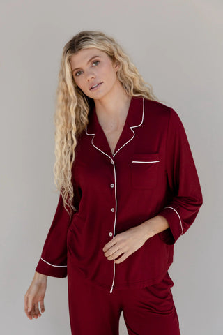 Women's Bamboo Stretch-Knit Long Sleeve Pajama Top - Last Chance