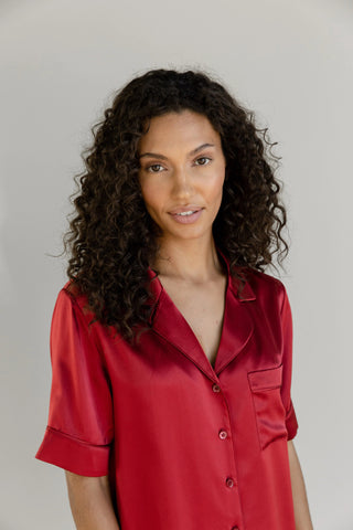 Serenity Silk Classic Short Sleeve Pajama Top - Last Chance