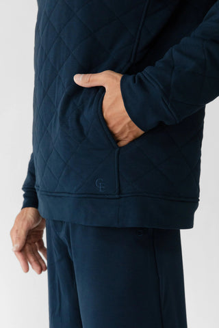Men's Brushed Bamboo Quilted Snap Pullover - Last Chance