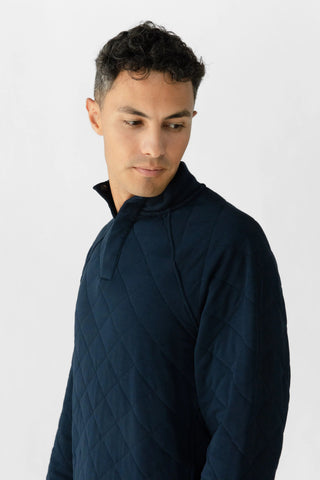 Men's Brushed Bamboo Quilted Snap Pullover - Last Chance