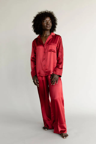 Serenity Silk Classic Long Sleeve Pajama Top - Last Chance