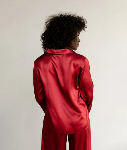 Serenity Silk Classic Long Sleeve Pajama Top - Last Chance