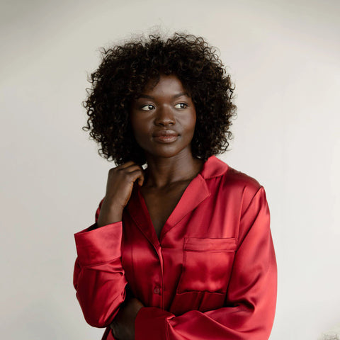 Serenity Silk Classic Long Sleeve Pajama Top - Last Chance