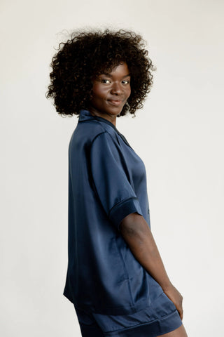 Serenity Silk Classic Short Sleeve Pajama Top - Last Chance