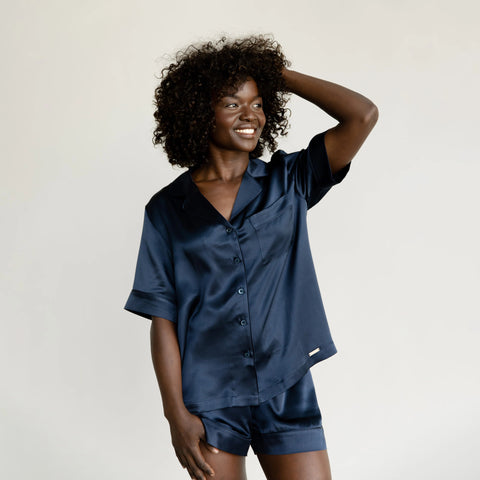 Serenity Silk Classic Short Sleeve Pajama Top - Last Chance