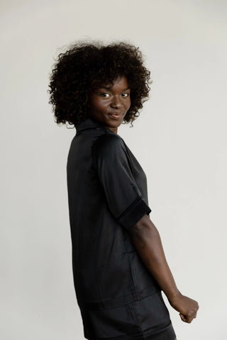 Serenity Silk Classic Short Sleeve Pajama Top - Last Chance