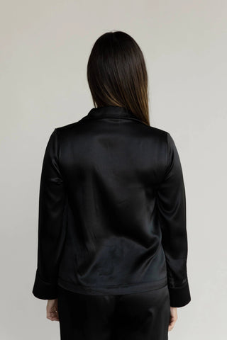 Serenity Silk Classic Long Sleeve Pajama Top - Last Chance