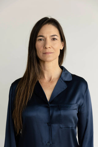Serenity Silk Classic Long Sleeve Pajama Top - Last Chance
