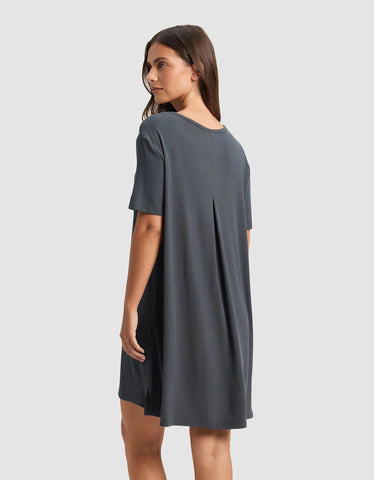 Women's Bamboo Rib-Knit Boyfriend Sleep Dress