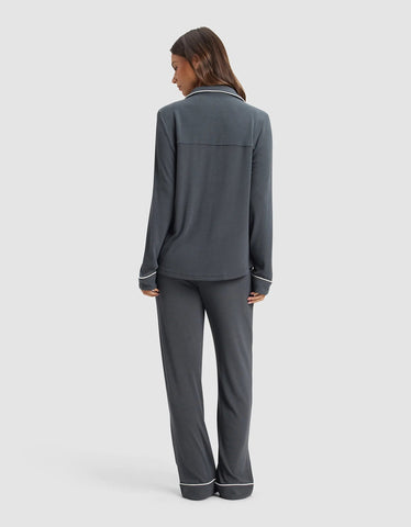 Women's Bamboo Rib-Knit Classic Long Sleeve Pajama Set
