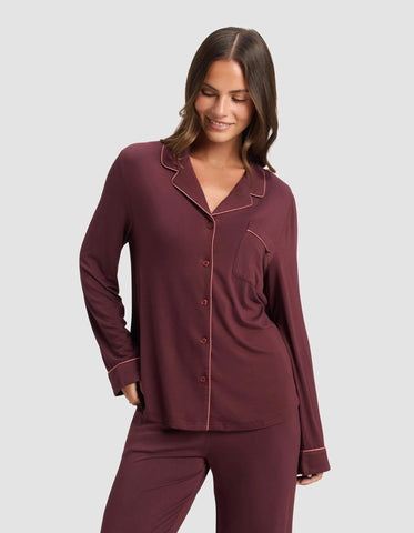 Women's Bamboo Stretch-Knit Long Sleeve Pajama Top