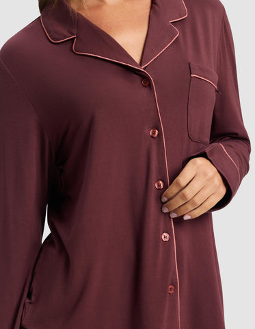 Women's Bamboo Stretch-Knit Long Sleeve Pajama Top
