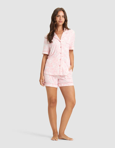 Women's Bamboo Stretch-Knit Short Sleeve Pajama Set