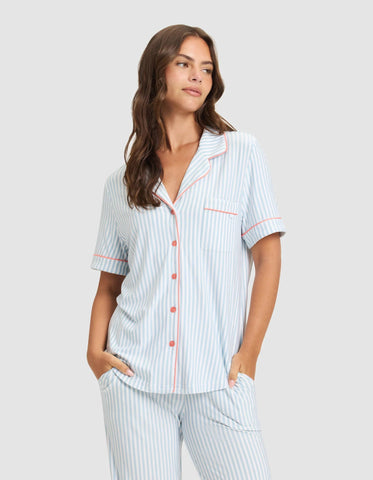 Women's Bamboo Stretch-Knit Short Sleeve Pajama Top - Last Chance