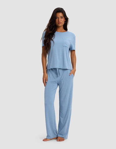 Women's Bamboo Stretch-Knit Lounge Tee & Pants Set