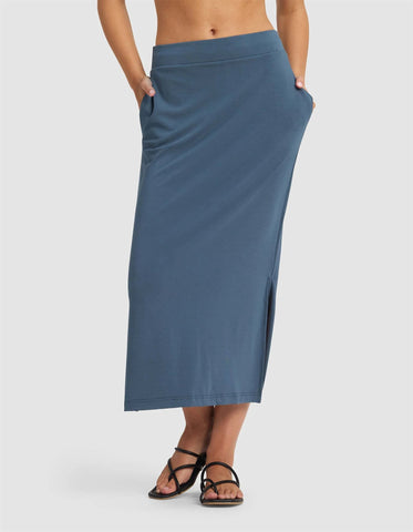 Women's Brushed Bamboo Midi Skirt
