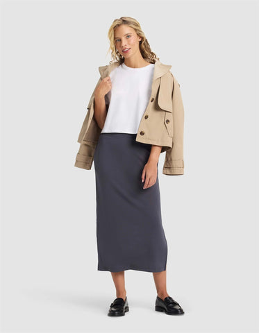 Women's Brushed Bamboo Midi Skirt