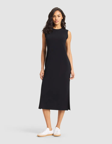 Women's Brushed Bamboo Sleeveless Midi Dress - Last Chance