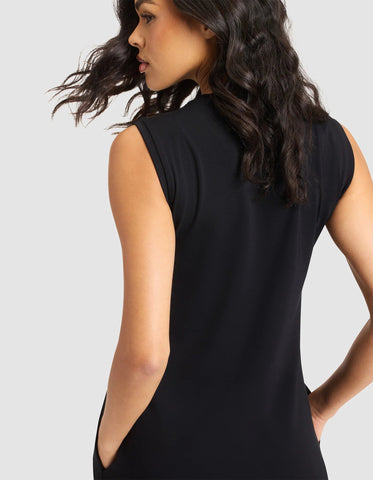 Women's Brushed Bamboo Sleeveless Midi Dress - Last Chance