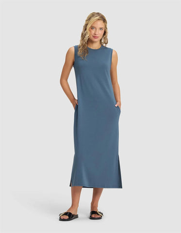Women's Brushed Bamboo Sleeveless Midi Dress - Last Chance