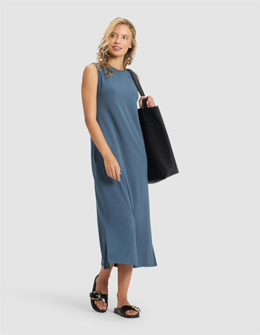 Women's Brushed Bamboo Sleeveless Midi Dress - Last Chance