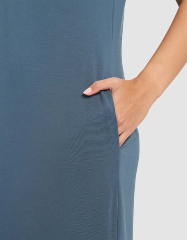 Women's Brushed Bamboo Sleeveless Midi Dress - Last Chance