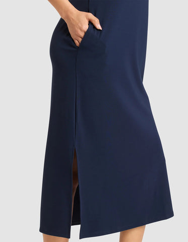 Women's Brushed Bamboo Sleeveless Midi Dress - Last Chance