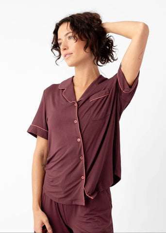 Women's Bamboo Stretch-Knit Short Sleeve & Pant Pajama Set - Last Chance