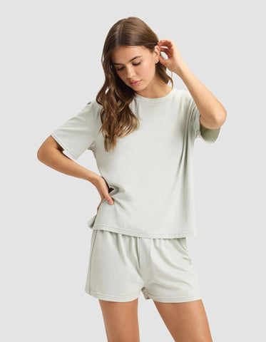 Women's First Layer Pajama Short Sleeve Tee & Boxer Short Set