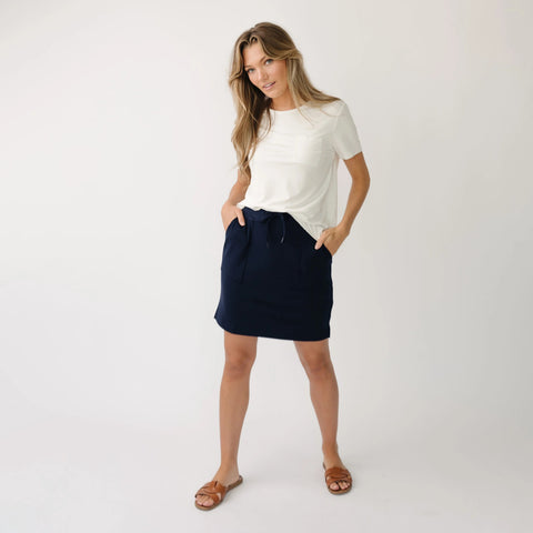 Women's Brushed Bamboo Patch Pocket Skirt - Last Chance