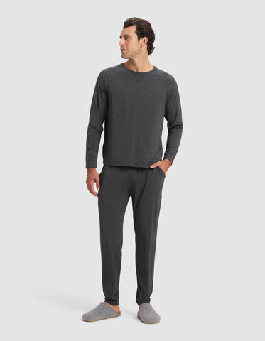 Men's Bamboo Stretch-Knit Long Sleeve Pajama Set