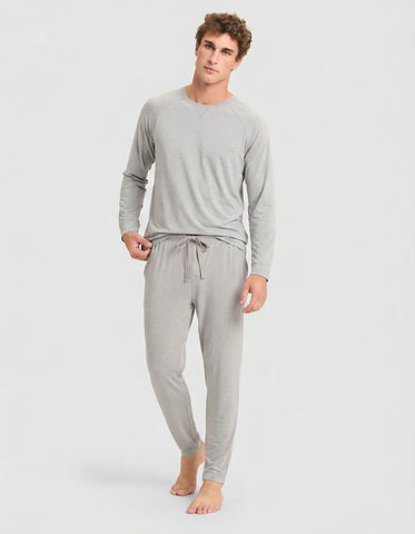 Men's Bamboo Stretch-Knit Long Sleeve Pajama Set