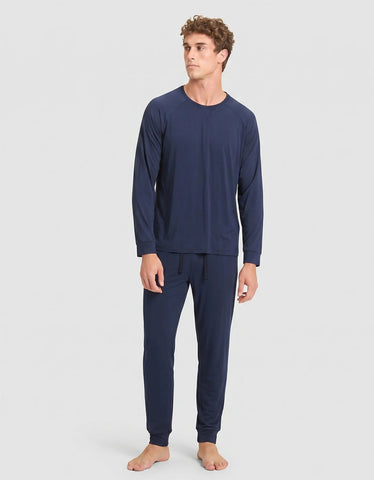 Men's Bamboo Stretch-Knit Long Sleeve Pajama Set